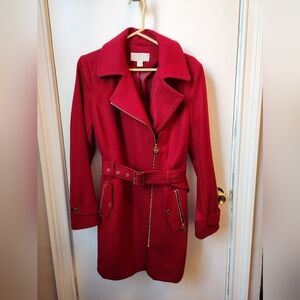 Michael Kors Red Wool Peacoat
